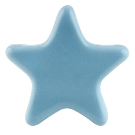 Solid Turquoise Star Ceramic Cabinet Knob